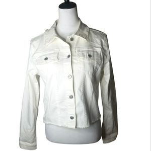 JUSTUSA White Cropped Jean Jacket
